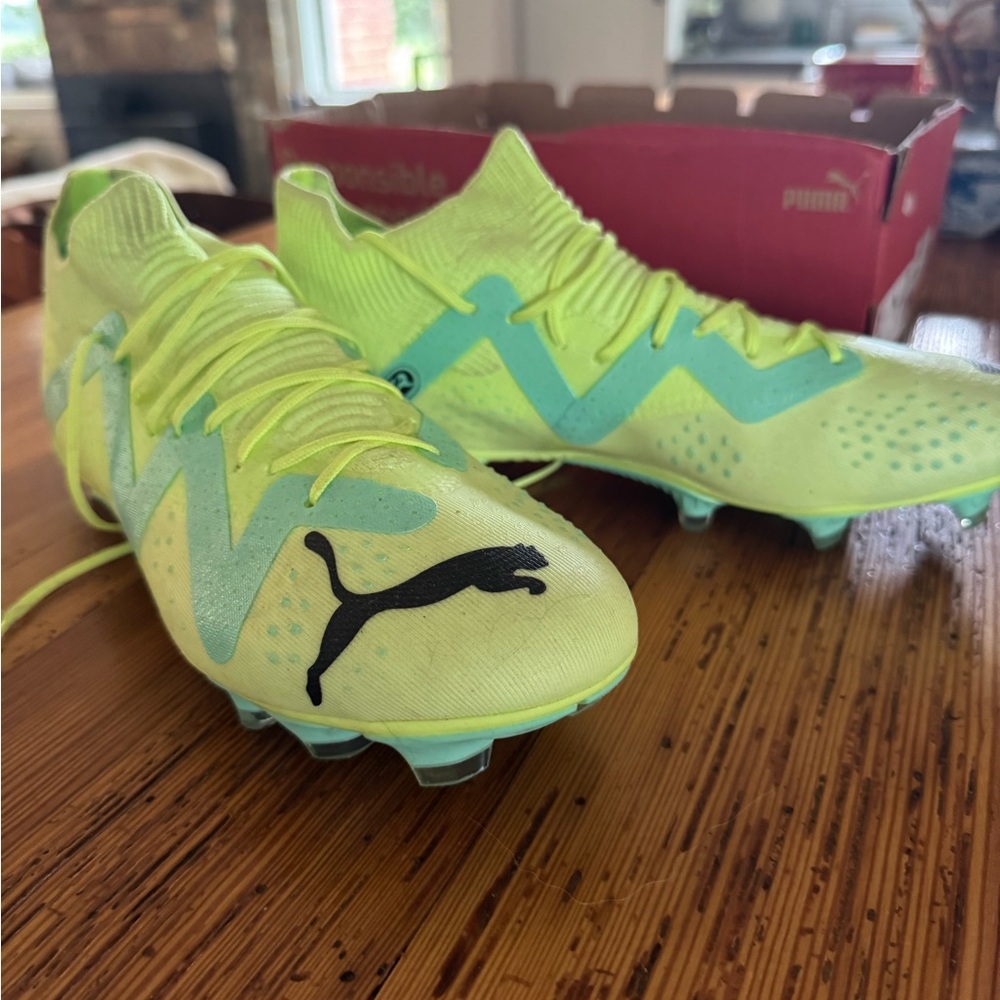 Puma Men’s Future Match Soccer Cleats FG - Yellow-Black-Mint